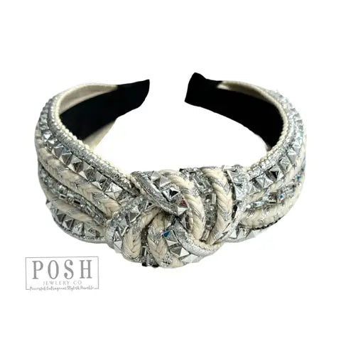 Western print tooled headband