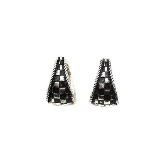 Western Checkered Hoop Earring