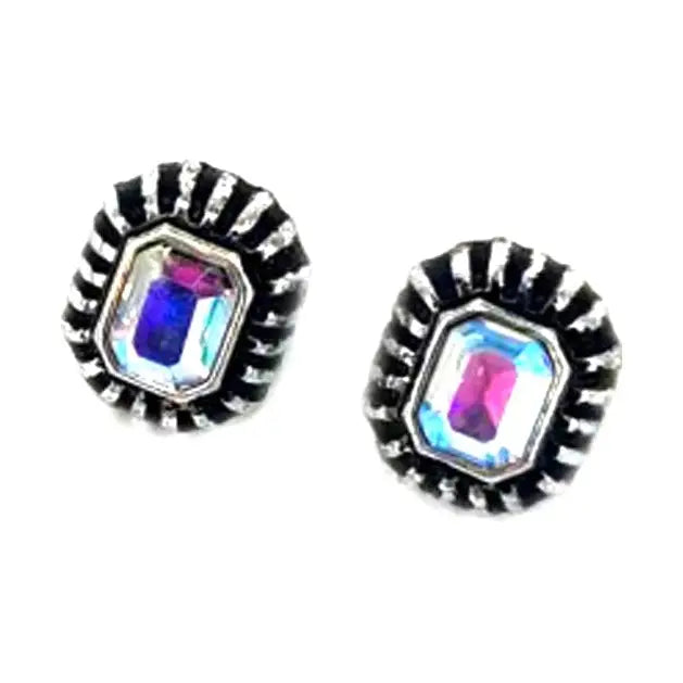 Western Crystal Rectangle Stud