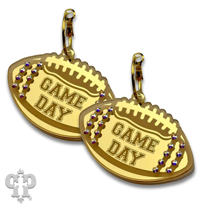 Pink Panache Game Day football earring