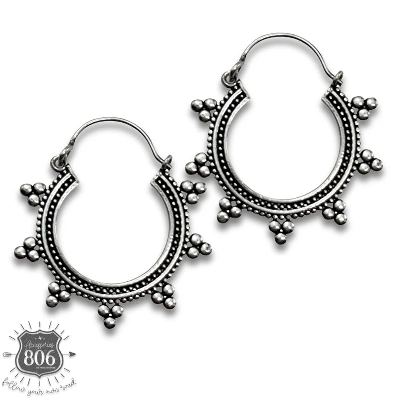 Western silver hoop earrings
