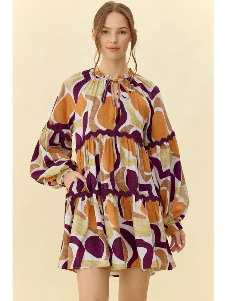 Sylvies Abstract print  Print Dress