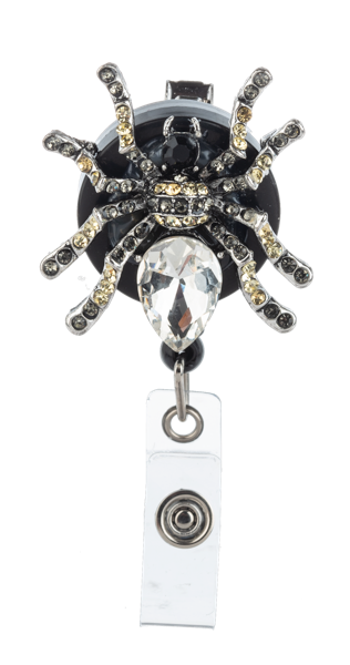 Rhinestone Spider ID Badge Reel