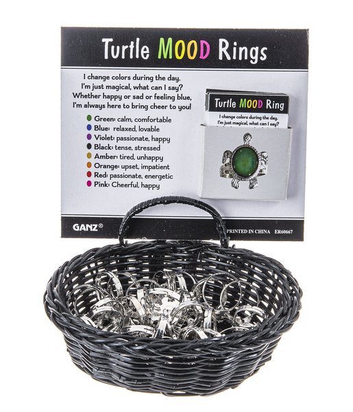 Turtle Mood Rings in a Basket