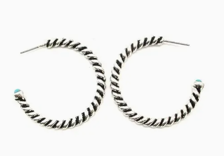 Western Bubble Cord Wire Hoop Earring