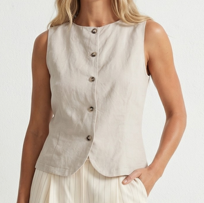 Wina Woven Vest With Back Tie