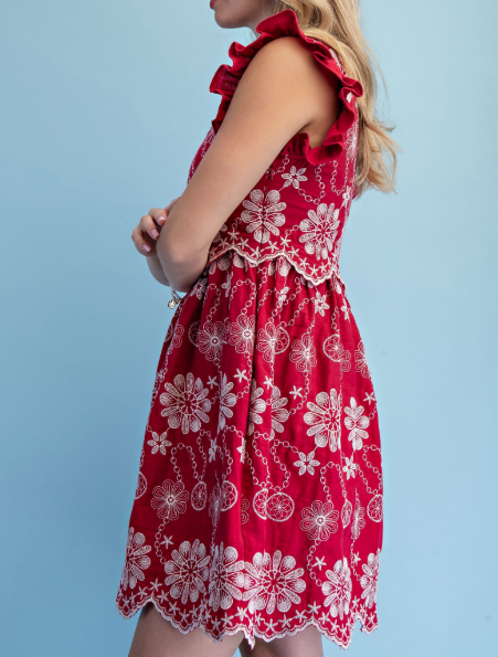 Cherry Emroidered Dress