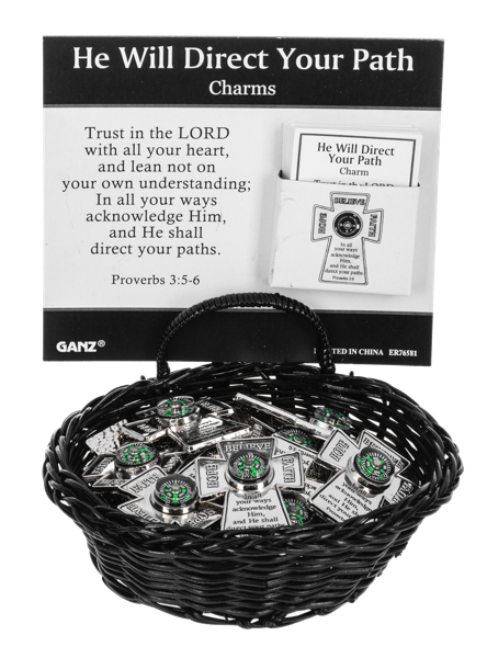 He Will Direct Your Path Charms in a Basket
