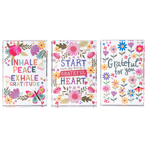 Grateful For You Glass Desk Blocks