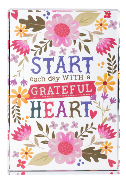 Grateful For You Glass Desk Blocks