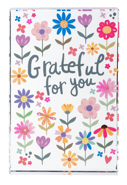 Grateful For You Glass Desk Blocks