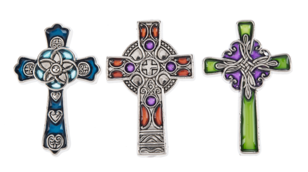 Stain Glass - Cross Charms in a Basket-ER79081