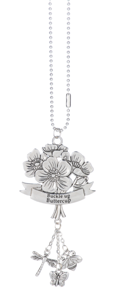 Silver Car Charm - Buckle up Buttercup