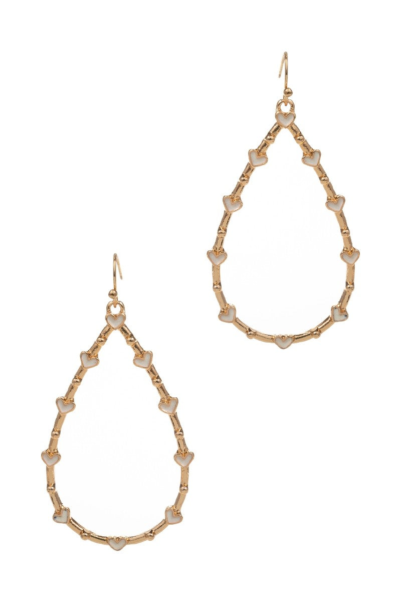 Heart ENAMEL HOOK EARRINGS