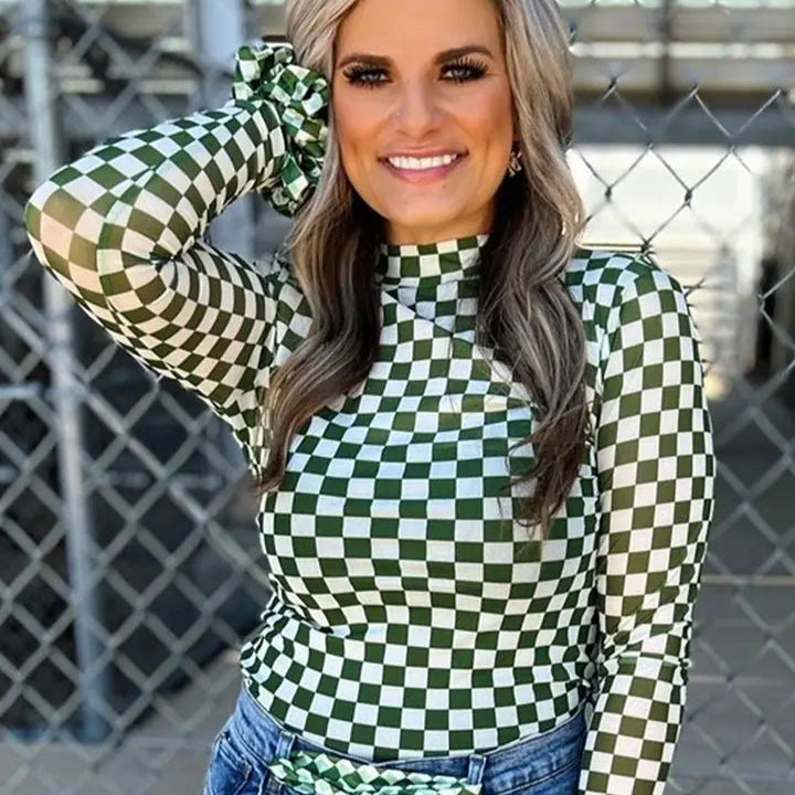 Game Day Mesh Top Green