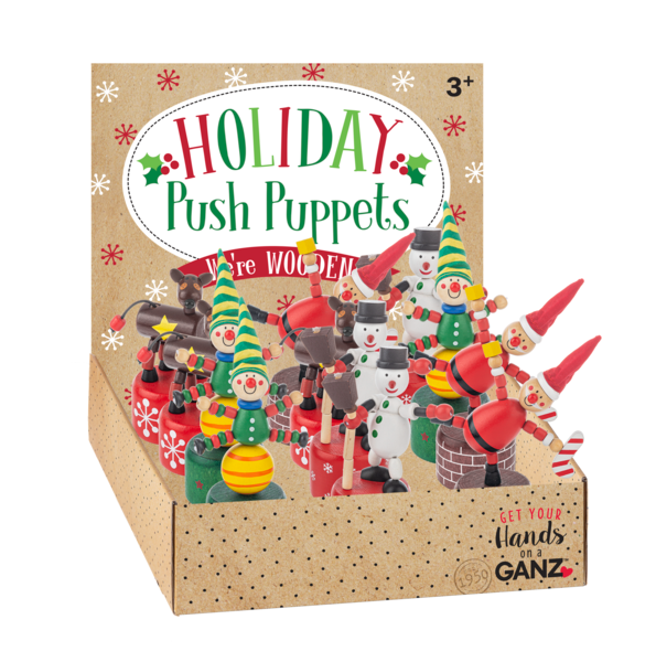 Holiday Wooden Push-Up Puppets