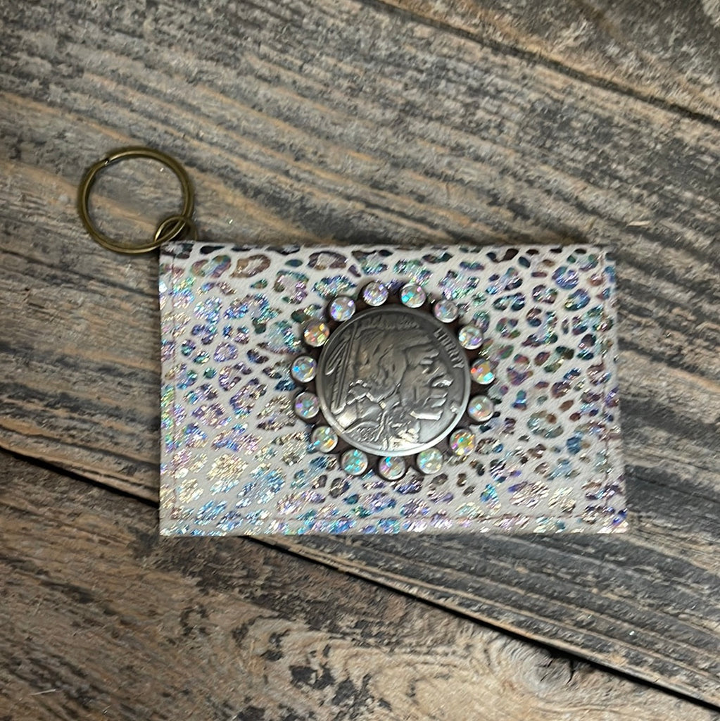 Keep It Gypsy Credit Card Holder Turquoise Tooled Leather