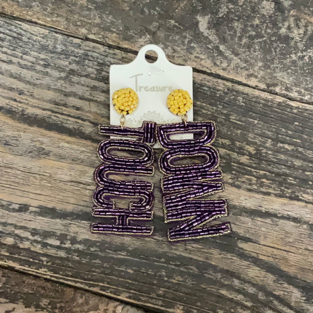 TOUCH DOWN SEED BEAD EARRINGS