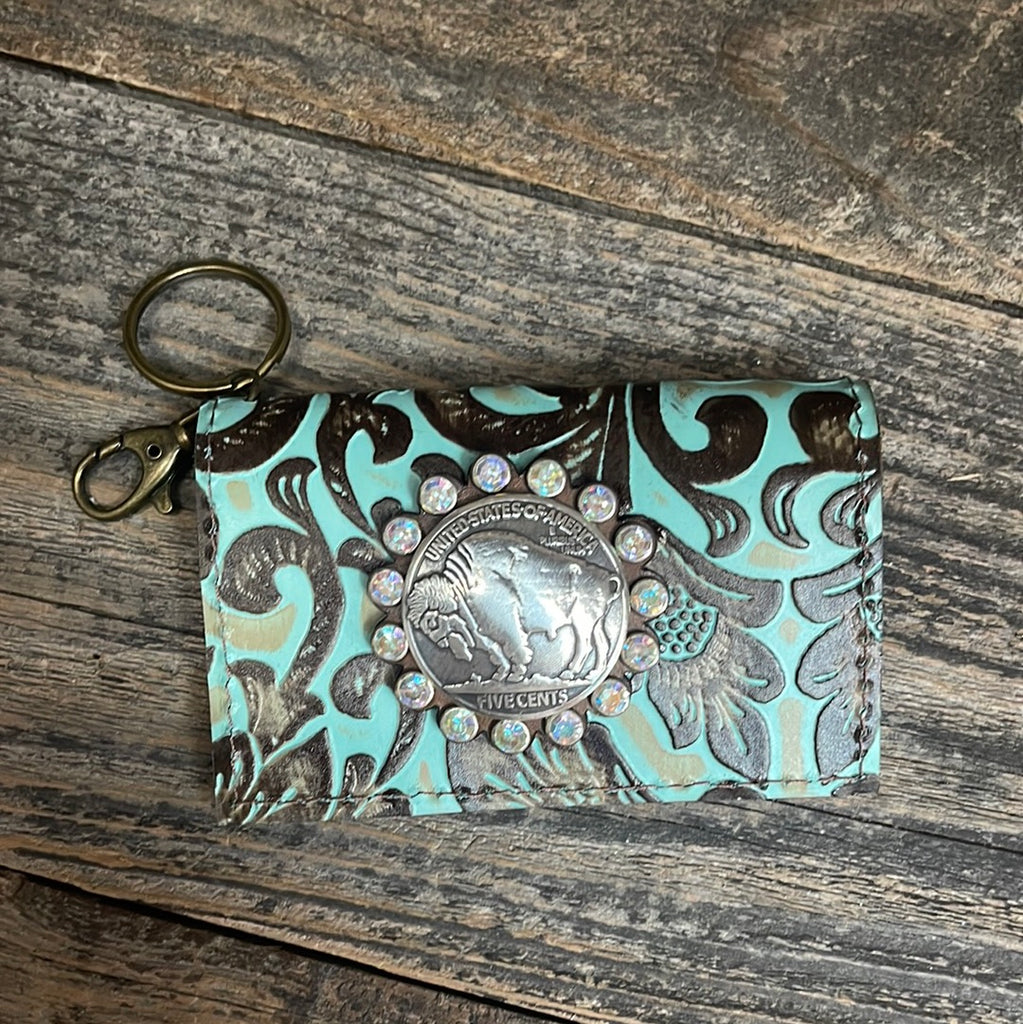 Keep It Gypsy Credit Card Holder Turquoise Tooled Leather – Beyond Blessed  Boutique