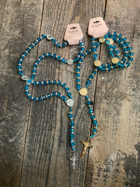 Crucifix Pendant Beaded Y Rosary Necklaces