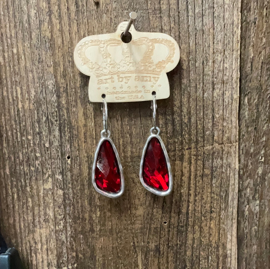 Art by Amy Ruby Red Earrings
