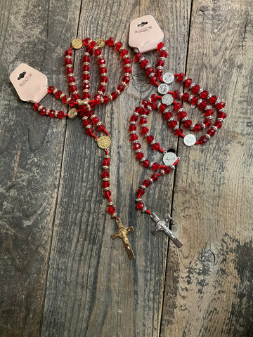 Crucifix Pendant Beaded Y Rosary Necklaces