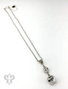 Double square Austrian crystal necklace