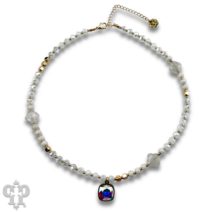 N214 Clover bead necklace with Austrian crystal