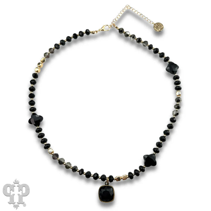 N214 Clover bead necklace with Austrian crystal