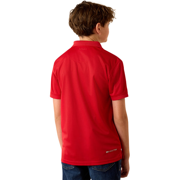 Boy's ARIAT TEK POLO Scarlet - 10071421