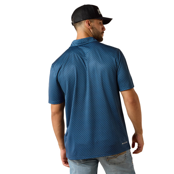 Ariat All Over Polo -10071495-Dark Denim Medallion Print