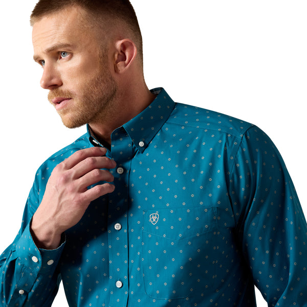Ariat Men's Wrinkle Free Baptiste Corsair Geo Print Shirt-10079658