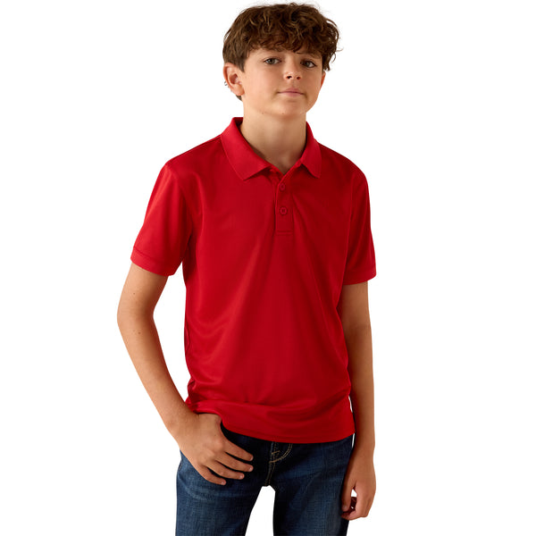 Boy's ARIAT TEK POLO Scarlet - 10071421