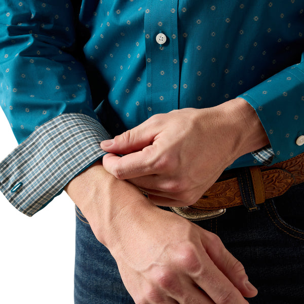 Ariat Men's Wrinkle Free Baptiste Corsair Geo Print Shirt-10079658