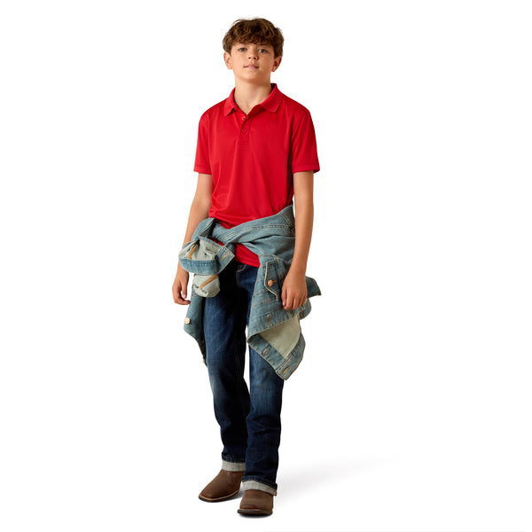 Boy's ARIAT TEK POLO Scarlet - 10071421