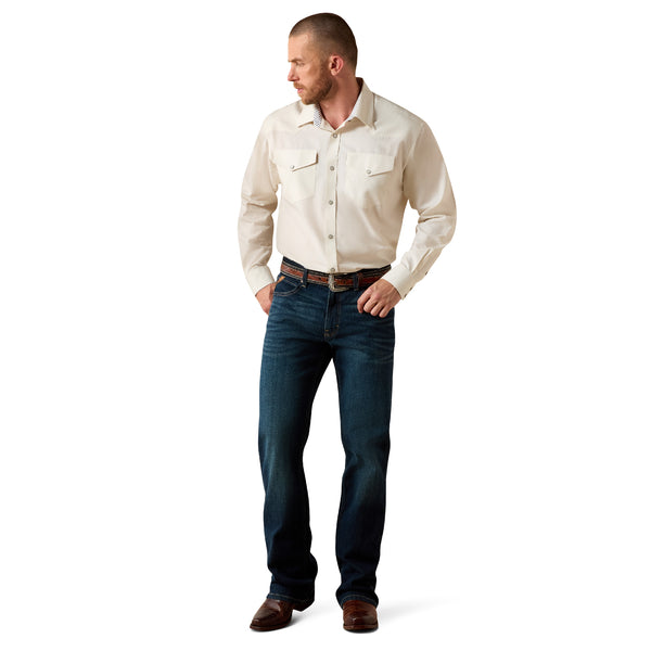 Men's Ariat Pin Point Oxford Shirt 10071106- Off White