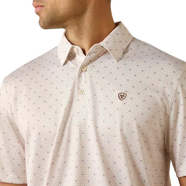 Ariat All Over Polo -10071496-Moonbeam Steer Print