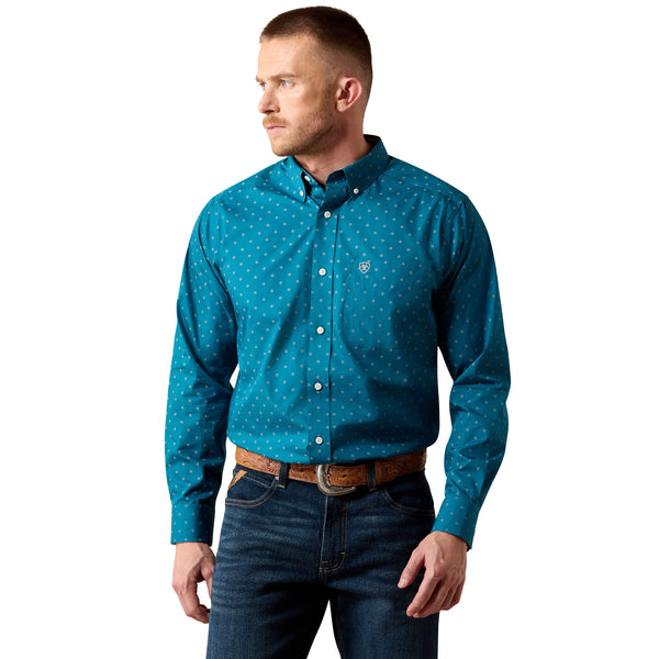 Ariat Men's Wrinkle Free Baptiste Corsair Geo Print Shirt-10079658