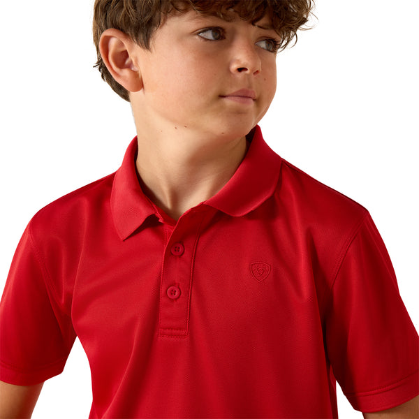 Boy's ARIAT TEK POLO Scarlet - 10071421
