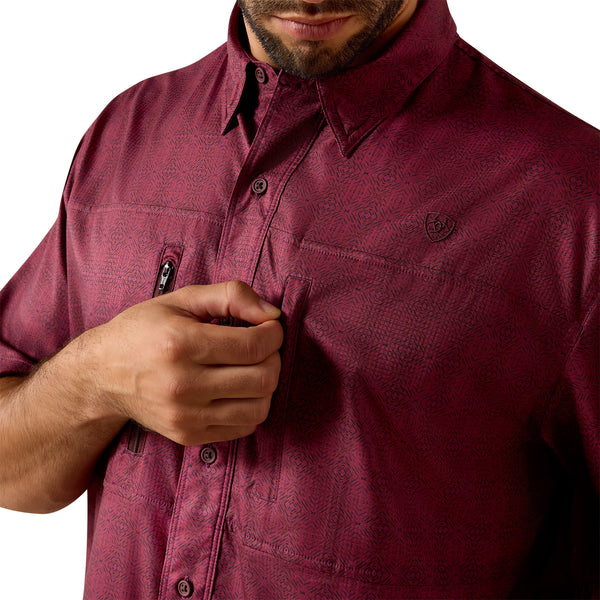 Ariat 10071055 Mens VentTEK Outbound Classic Fit Shirt -Maroon