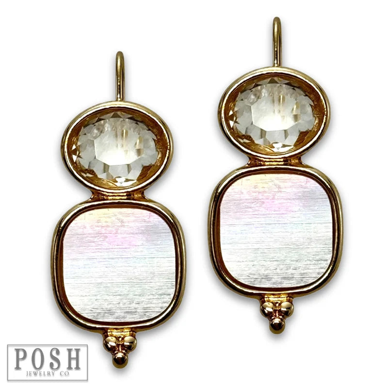 Rhinestone and MOP look earring