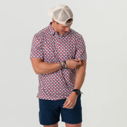 BURLEBO Performance Polo - Performance Polo - Texas Flag