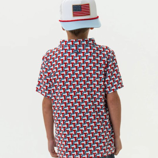 BURLEBO Youth Polo - Texas Flag