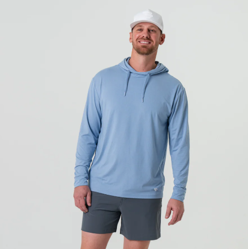 BURLEBO Performance Hoodie - Heather Sky Blue