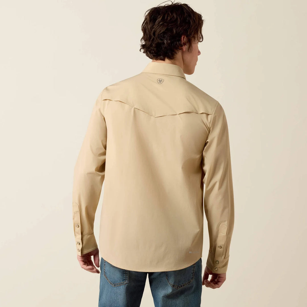 Ariat Men's VentTEK Fitted Snap Western Irish Cream Shirt
