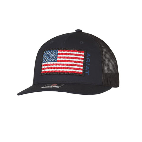 Ariat Men's Basket Weave American Flag Cap-A300086103