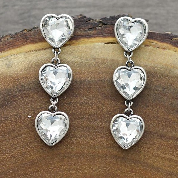 Heart Stone Drop Earrings