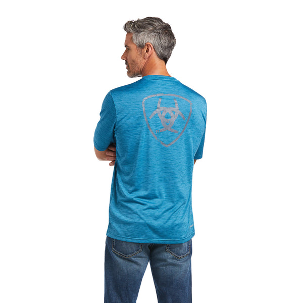 Fluid Teal Mens Charger Shield T-Shirt