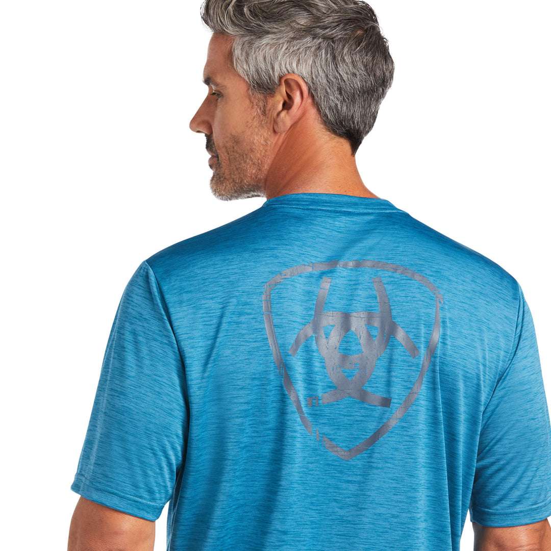 Fluid Teal Mens Charger Shield T-Shirt