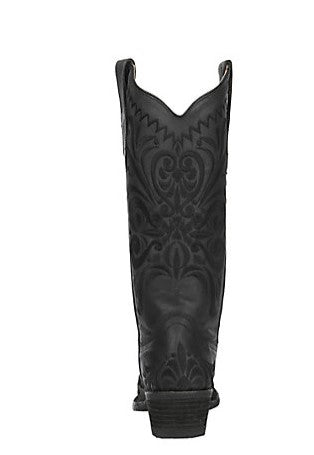 Women's Black Filigree Embroidery Cowboy Snip Toe Boots-L5433 Circle G by Corral